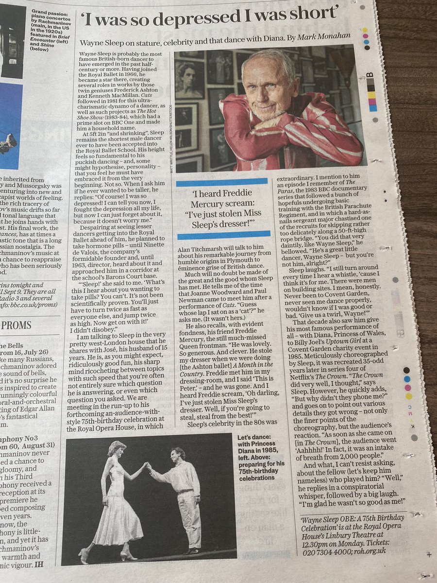 Graham Watts (@gwdancewriter) on Twitter photo Nice piece by <a href="/markymonahan/">Mark Monahan</a> in today’s Telegraph about #WayneSleep ahead of his 75th Birthday Celebration at the Linbury Theatre <a href="/TheRoyalOpera/">The Royal Opera</a> House on Monday #ballet Nice piece by <a href="/markymonahan/">Mark Monahan</a> in today’s Telegraph about #WayneSleep ahead of his 75th Birthday Celebration at the Linbury Theatre <a href="/TheRoyalOpera/">The Royal Opera</a> House on Monday #ballet