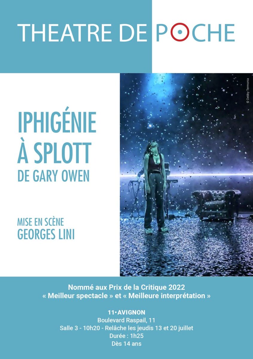 ♥ Critique Avignon 2023 / “Iphigénie à Splott” : un coup de poing venu du Pays de Galles
@festOffAvignon <a href="/11_avignon/">11Avignon</a> #TOPBdC
bullesdeculture.com/iphigenie-a-sp…