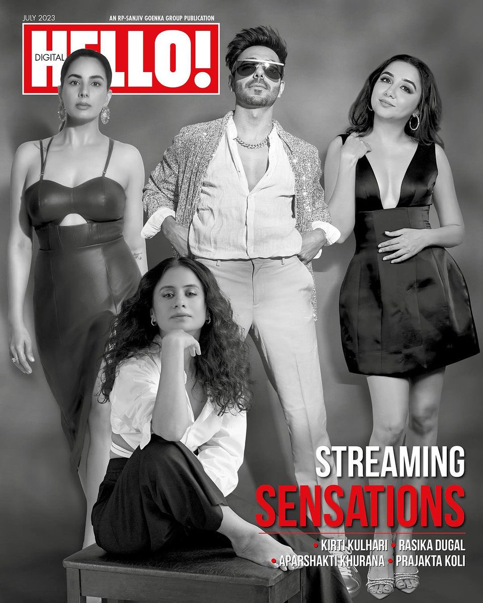 #HELLODigitalCover: Preseniting the fabulous four—#RasikaDugal, #PrajaktaKoli, #KirtiKulhari and #AparshaktiKhurana on our #OTT Special cover.