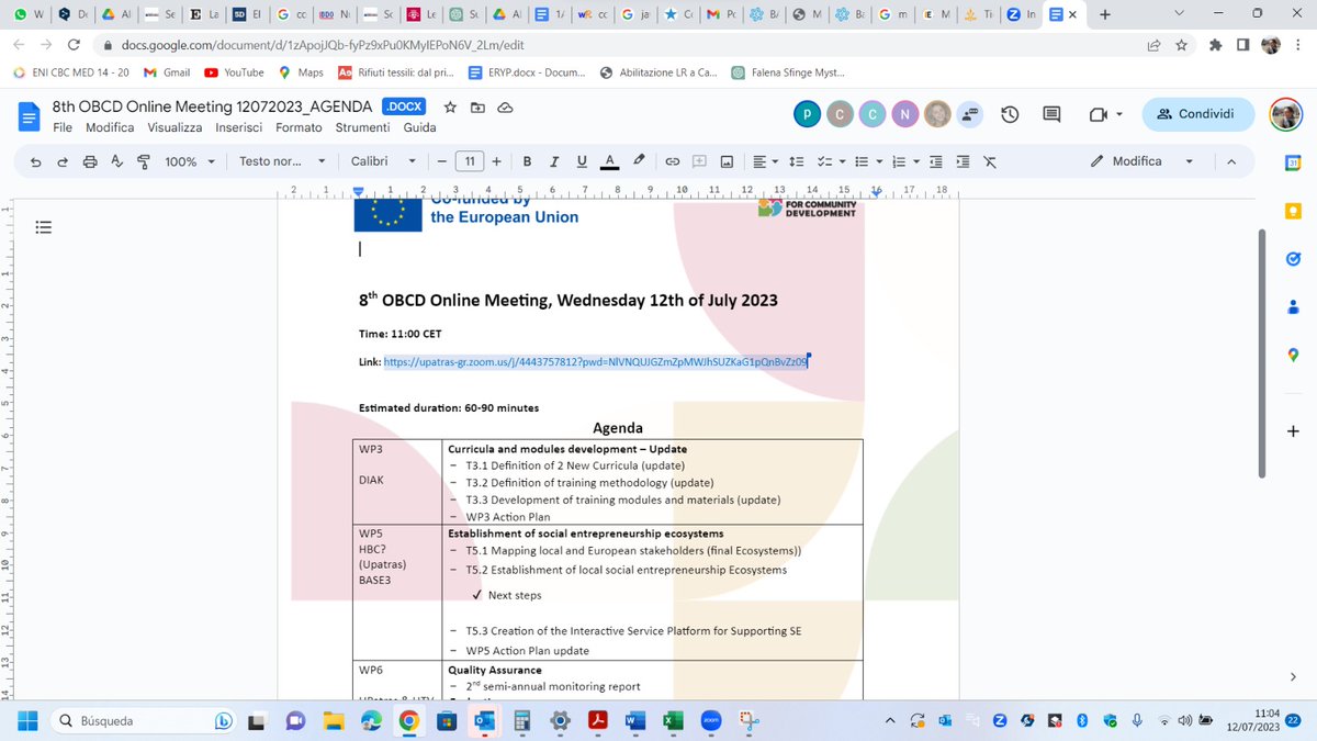 Cámara de Comercio Italiana Barcelona (CCIB) (@ccib_barcelona) on Twitter photo The 8th Online Meeting of <a href="/OBCDproject1/">Open Business for Community Development (OBCD)</a> is ongoing!
Among the main topics discussed:
- Update about Curricula and modules development
- Update on the Establishment of local social entrepreneurship Ecosystems
- Next steps
Visit our website: obcdproject.eu The 8th Online Meeting of <a href="/OBCDproject1/">Open Business for Community Development (OBCD)</a> is ongoing!
Among the main topics discussed:
- Update about Curricula and modules development
- Update on the Establishment of local social entrepreneurship Ecosystems
- Next steps
Visit our website: obcdproject.eu