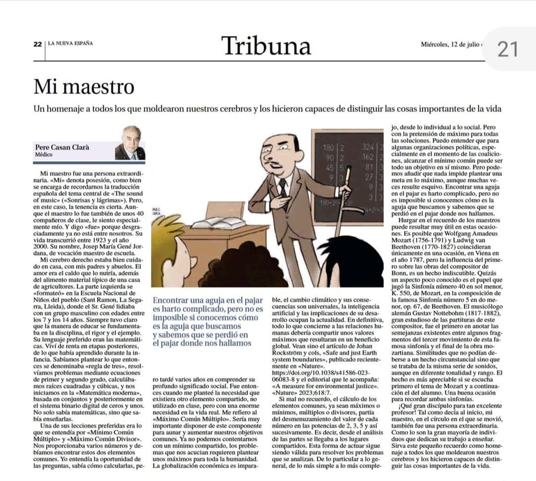 Otra lección del maestro. Para aprender y reflexionar