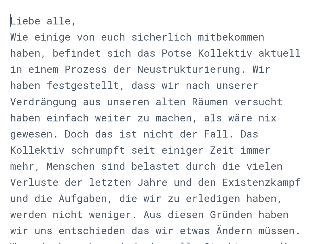 Potse_Berlin's tweet photo. Aktuelles Statement und Update vom #Potse Kollektiv zur laufenden Umstrukturierung und Reflektion.
Die Texte sind jeweils auch im Alt Text drin.
#potsebleibt #b1207 #servicetweet https://t.co/1sKc6ScHSy