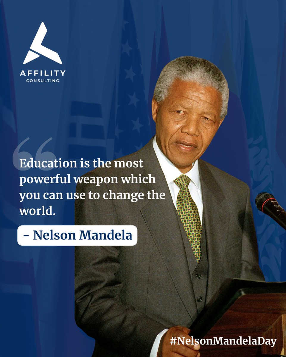 AffilityC's tweet photo. On this special day, let's embrace the power of continuous learning, adaptation, and innovation in the world of business. 🚀

Remember, success isn't a one-time achievement, but a journey of growth and development. 

#NelsonMandelaDay #ContinuousLearning #Makeanimpact https://t.co/7ll1G9VXLi