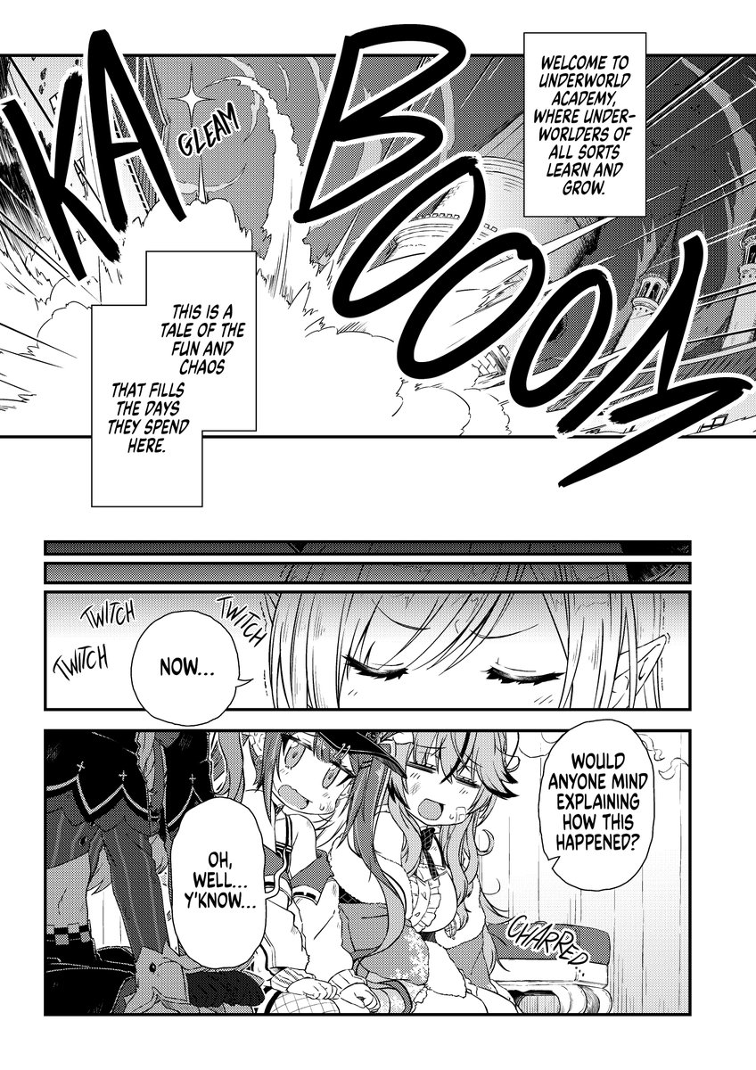 hololiveALT's tweet photo. [Manga Update]
Chapter 2 of Underworld Academy Overload!! now available on the world archive holonometria🎉

Shion develops new magic and shows it off to everyone...
But somehow it turns into an incident involving the entire academy...!?

Read here👇
EN)
https://t.co/TkiGaBmZHY
ID)
https://t.co/kDiyA1ngf7