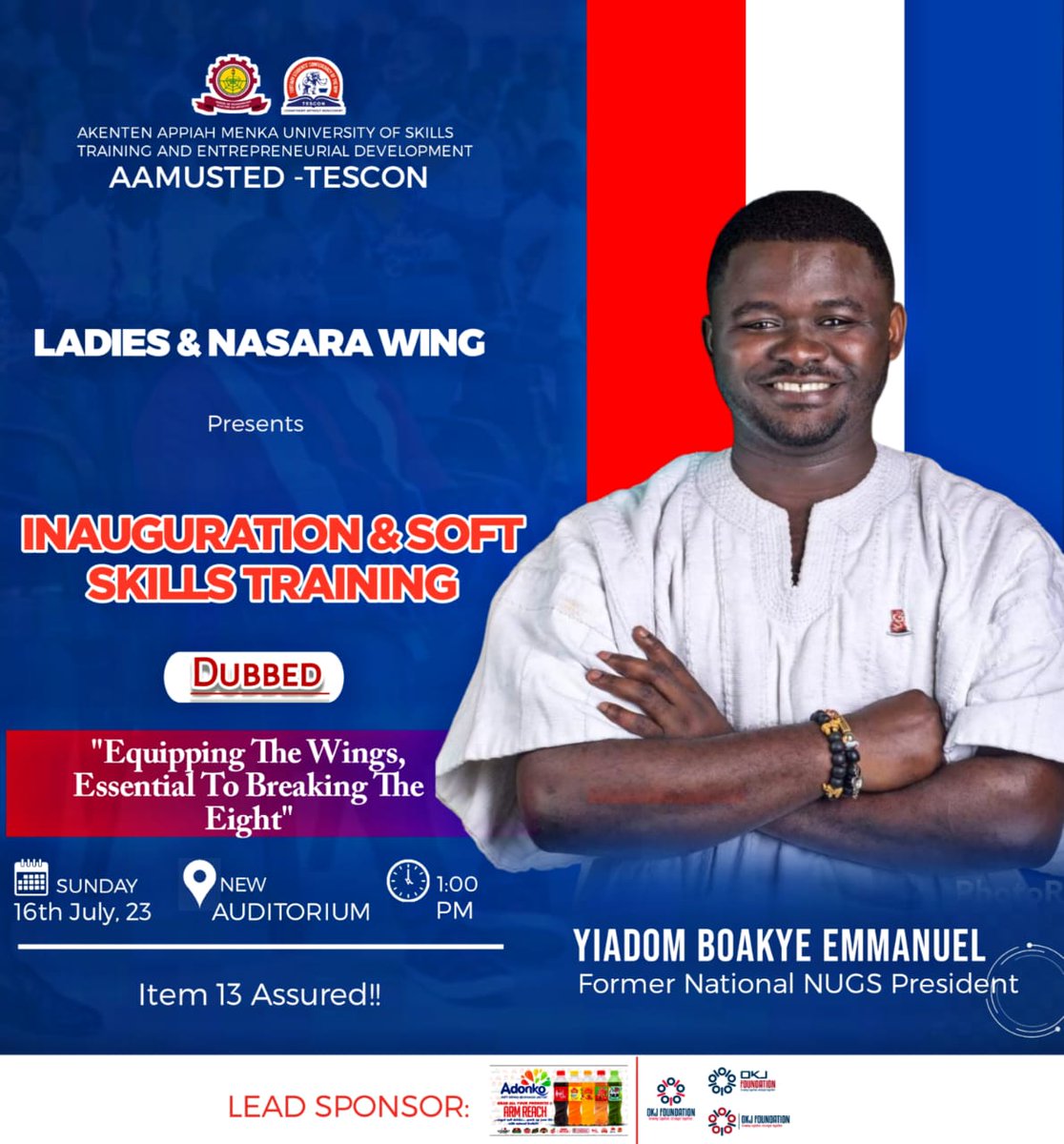 AamustedTescon's tweet photo. I'm humbly inviting you to join us on the 16th of July,2023 as we inaugurate the LADIES &amp; NASARA WING AAMUSTED TESCON https://t.co/l2LIb3cT43