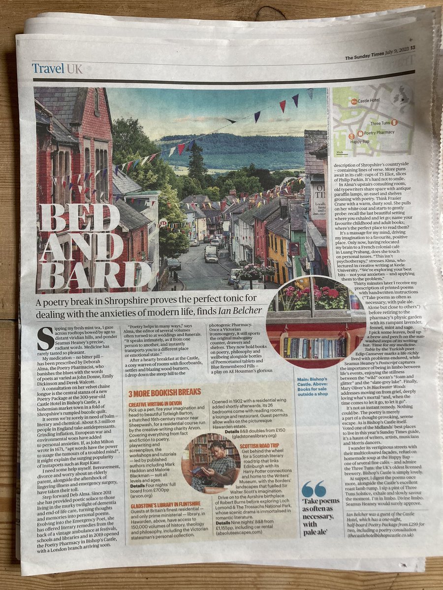 What a wonderful review of Deborah Alma’s Poetry Pharmacy @emergencypoet in @thetimes - can’t wait to visit one day! 😍