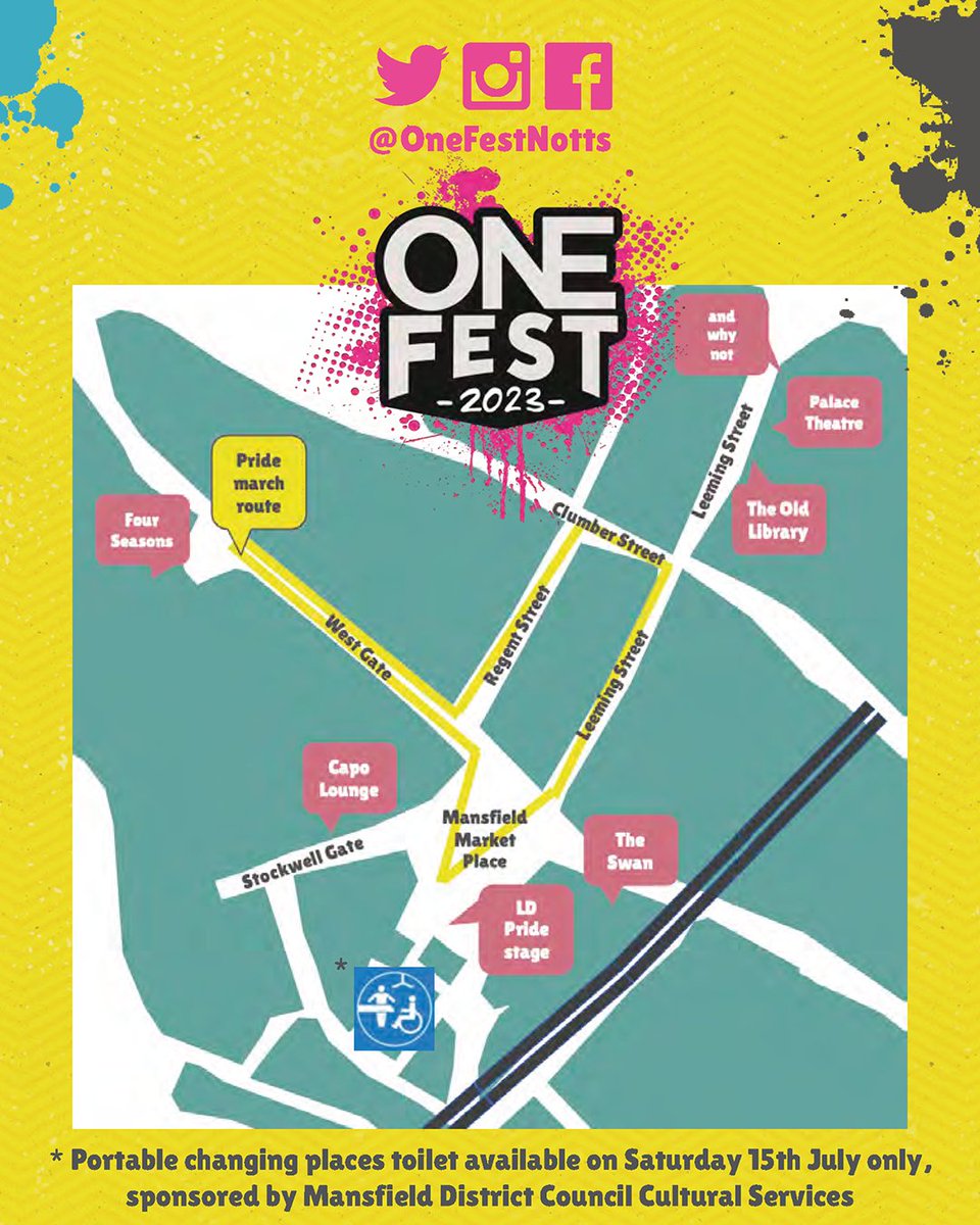 📣 3 days to go! ✊ On Saturday OneFest takes over Mansfield with Nottinghamshire’s first-ever Learning Disability Pride event.

10.30 am – Gather in Mansfield Market Place.
11.00 am – March along the LD Pride route.

We can’t wait to see you all there!

bit.ly/46Eiv3H