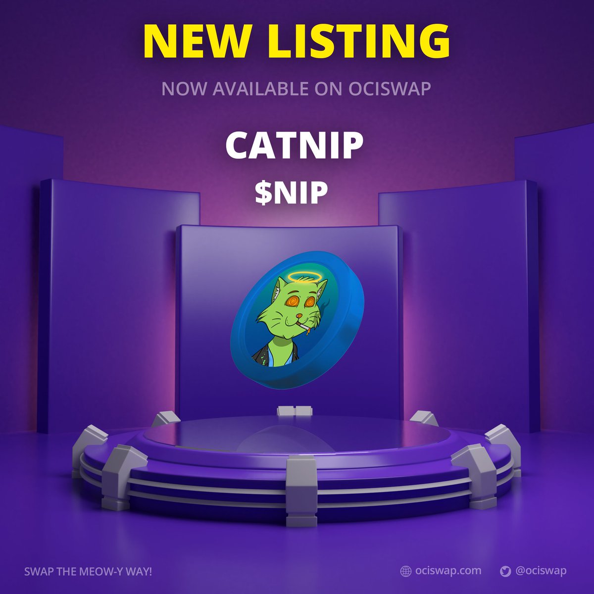 🙀 LISTING ANNOUNCEMENT! 

✅ Catnip $NIP available on Ociswap $OCI
ociswap.com/catnip

To learn more about this token, visit the links down below:
<a href="/MutantCatsXRD/">MutantCatSocietyXRD</a> $XRD
mutantcatsociety.com/catnip