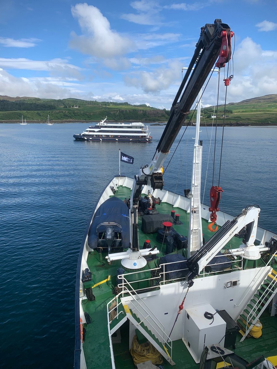 Hebcruises's tweet photo. Sister ships off the Isle of Eigg this morning #hebrideanprincess #lordofthehighlands #cruise #smallshipcruising #luxurytravel #lovescotland https://t.co/VPmNePXT3i