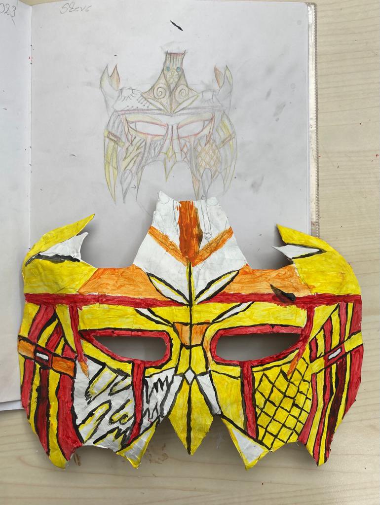 Well done Steve in Y7 on a fantastic mask following his plan beautifully