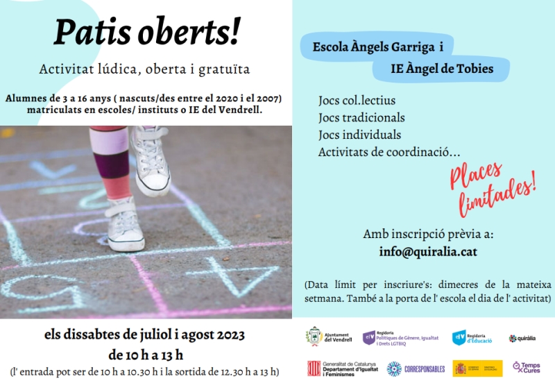 elvendrell_cat's tweet image. 👩‍🍼El Vendrell facilita la conciliació familiar també a l’estiu amb el servei “Temps per cures”.  

👉S' oferirà el servei de canguratge i el de patis oberts.

  + info: bit.ly/44B2BWt

@Lgbtiqvendrell