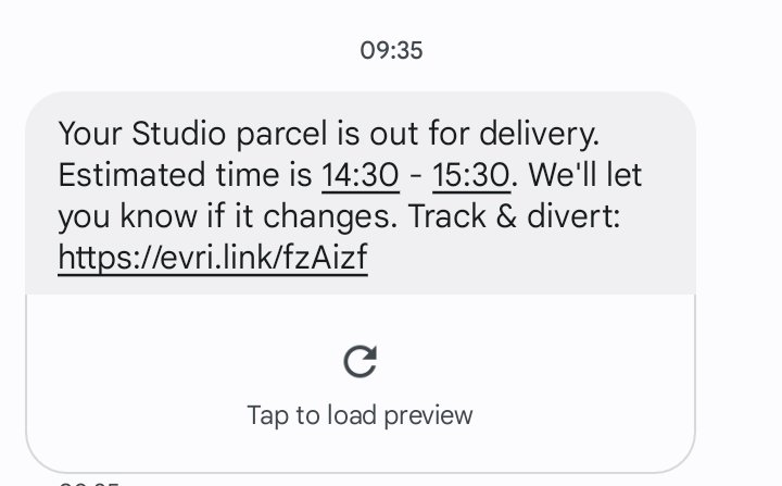My parcel is being delivered by Evri!! Oh shit. 😅