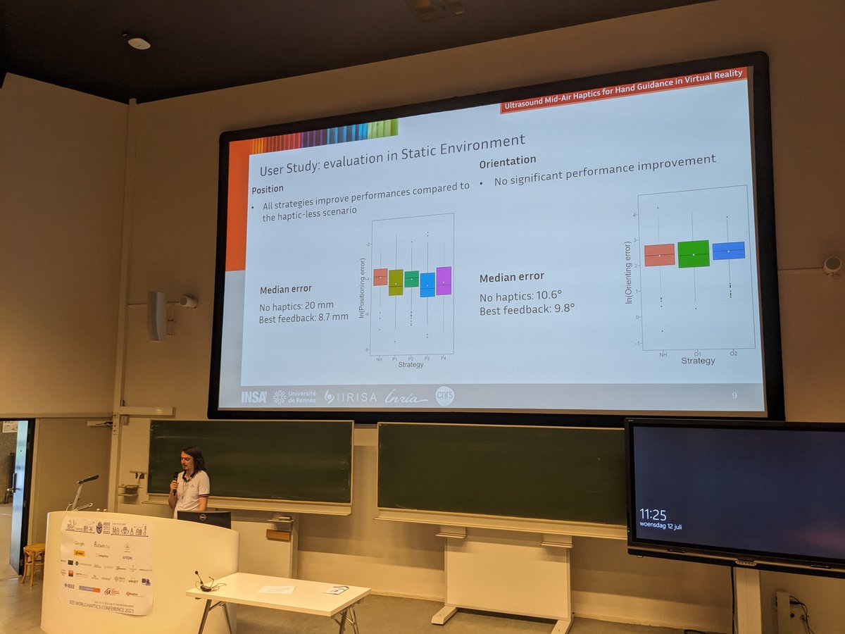 cpacchierotti's tweet photo. Lendy Mulot and Thomas Howard (@irisa_lab, @INSA_Rennes, @Inria_Rennes, @rainbow_irisa, @HReality1) presented our two papers on ultrasound mid-air #haptics at @ieeewhc - great job ! The session also featured works from @ultraleap/@neorestis and the Shinoda/Makino lab. https://t.co/8zzUh3eRwr