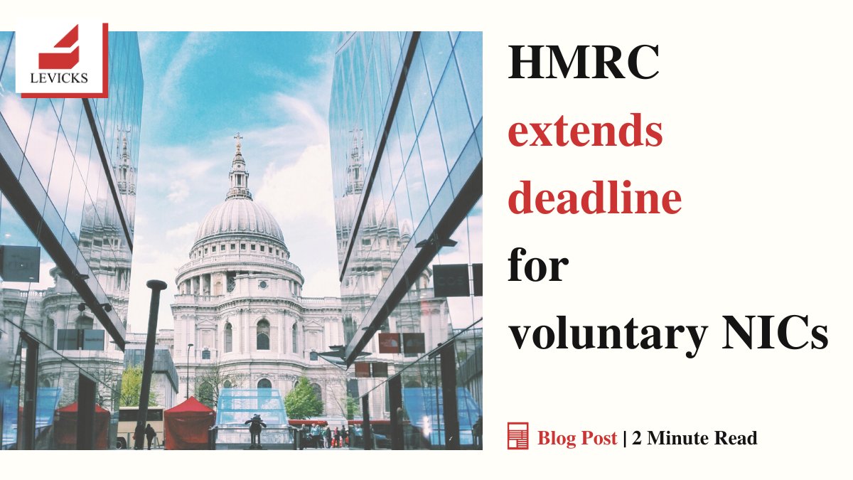 LevicksAccount's tweet photo. HMRC has extended the voluntary national insurance contributions (NICs) deadline until 2025.

https://t.co/F9ZSofaiQm https://t.co/jsNlWGWbX4