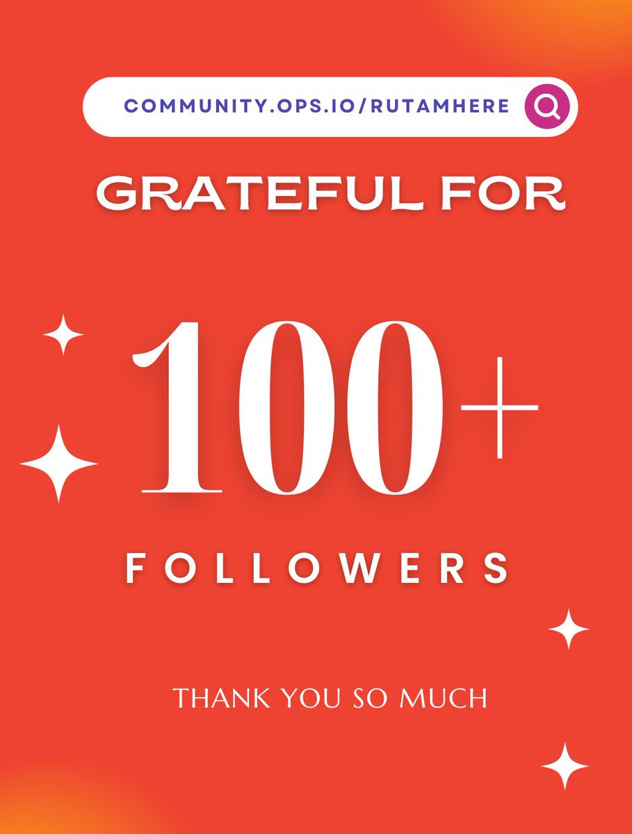 RutamHere's tweet image. Recently reached 100+ followers on @LearnAboutOps. Very very thankful. 
#SmallWins #Articles #Blogs #Tutorials #OpenSource