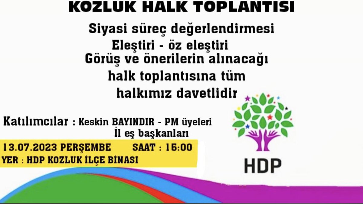 Değerli Kozluk halkını toplantımıza bekliyoruz