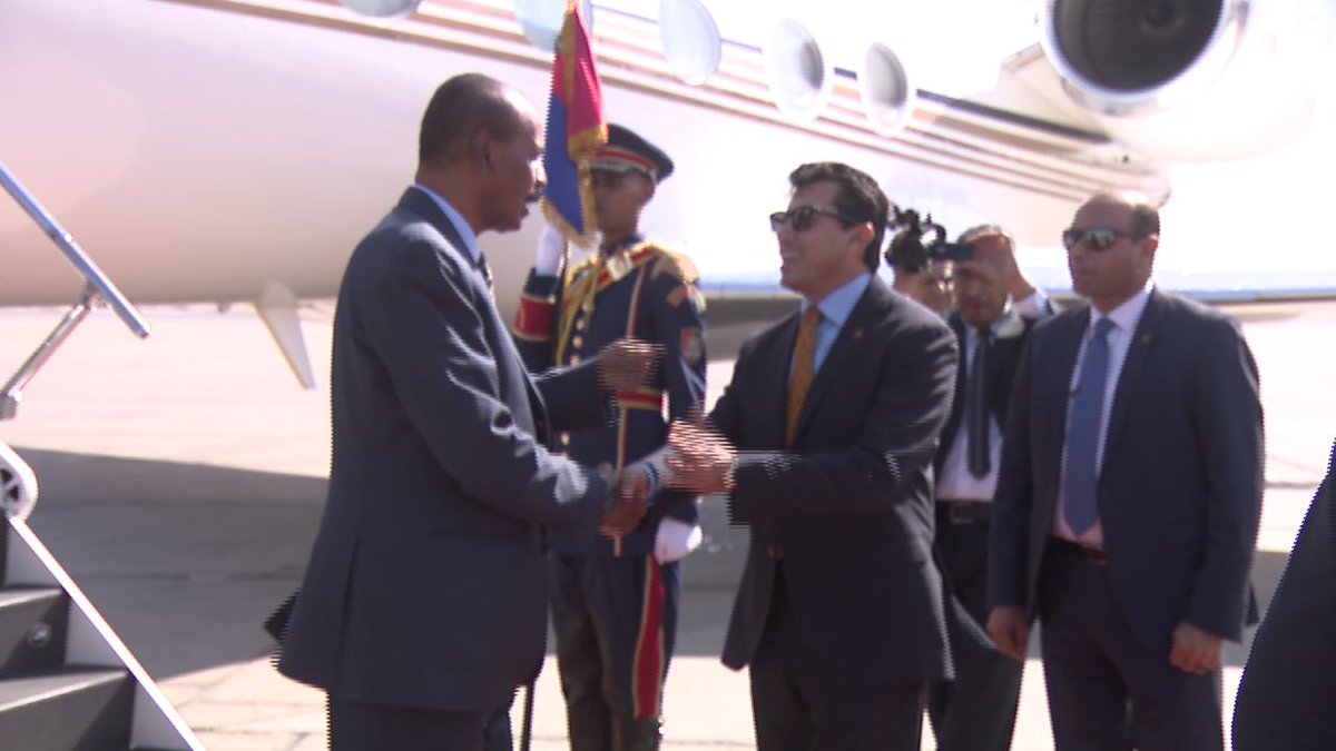 hawelti's tweet photo. President Isaias Afwerki and his delegation arrive in Cairo to participate in the Summit of Heads of State and Government of countries neighbouring the Sudan which will be convened tomorrow. https://t.co/vMeC1I6cU2