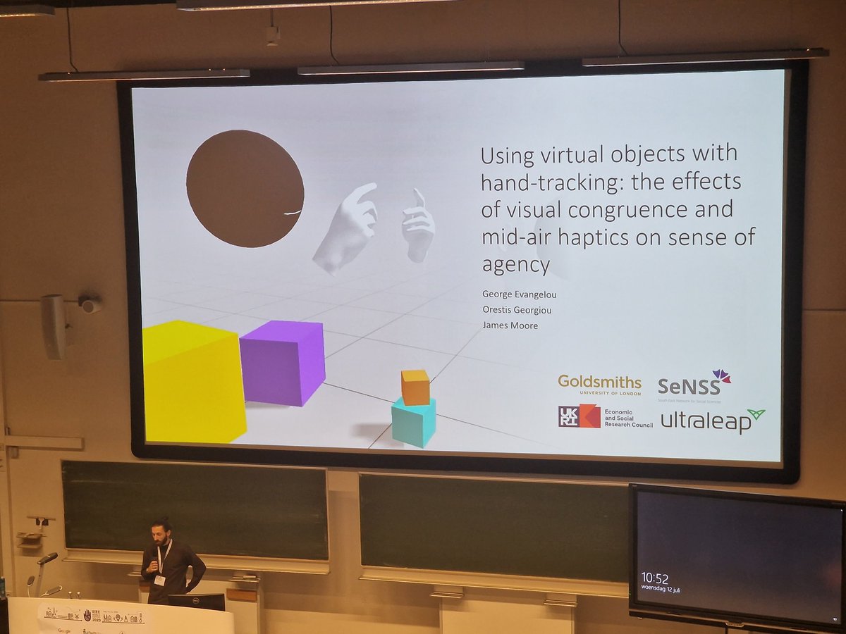Sense of agency and visuo-haptic congruence investigations presented by George Evangelou at <a href="/ieeewhc/">IEEE World Haptics Conference</a>