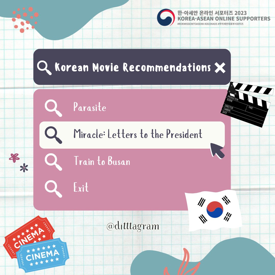 sanniebestboy99's tweet photo. #MovieRecommendations
Miracle : Letters to the President", a very emotional & motivating movie starring Park Jung Min and Im YoonA. This movie will make you laugh and cry at the same time, better prepare your tissues!π
#μ£ΌμμΈμλνλΆμν¬ν°μ¦ #νμμΈμμ¨λΌμΈμν¬ν°μ¦ #2023KAOS https://t.co/Mnl7Bo4P6q