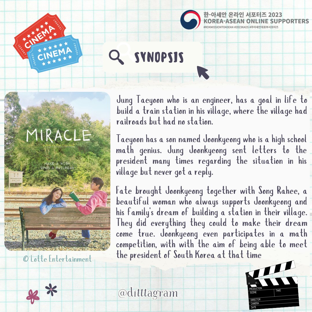 sanniebestboy99's tweet photo. #MovieRecommendations
Miracle : Letters to the President", a very emotional & motivating movie starring Park Jung Min and Im YoonA. This movie will make you laugh and cry at the same time, better prepare your tissues!π
#μ£ΌμμΈμλνλΆμν¬ν°μ¦ #νμμΈμμ¨λΌμΈμν¬ν°μ¦ #2023KAOS https://t.co/Mnl7Bo4P6q