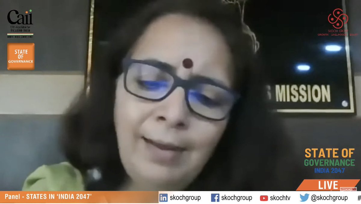 BNBccc8's tweet photo. "If we are very good with the ground-level indicators, if we know what is pinching the entire system, then we will be able to work on it very finely."- Ms @indukanwal speaking live at #StateOfGovernance - India 2047.  

93rd #SKOCHSummit #SKOCH https://t.co/94XoHxxz1o