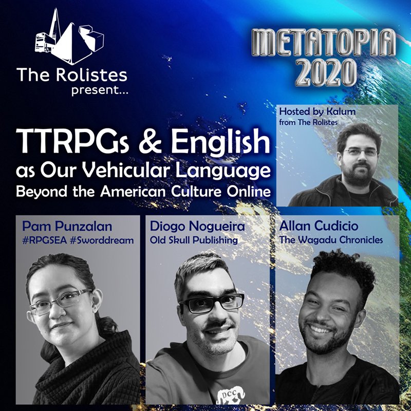 rolistespod's tweet photo. I can't believe it was three years ago that I recorded this The Rolistes Present panel for #Metatopia. 😯

https://t.co/iGvgVLWCUL

Anyway, that's one of the group of guests I'm the proudest of assembling.

It also had my most convoluted title. https://t.co/8DxKC2qoc4