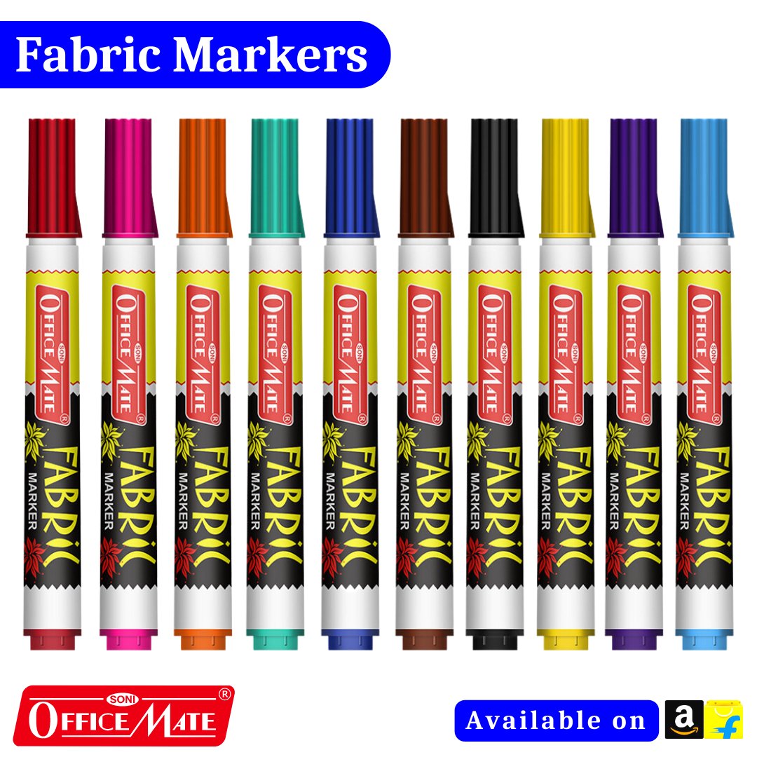 Fabric Marker Pen (Pack of 10)
#soniofficemate #sonipolymers #stationeryworld #stationeryshop #artsupplies #artandcrafts #artstationery #fabricmarkers #fabricmarkerart #fabricmarker #fabricpainting #markers #fabricpaint #marker #fabricbags #paintingonfabric #fabricart