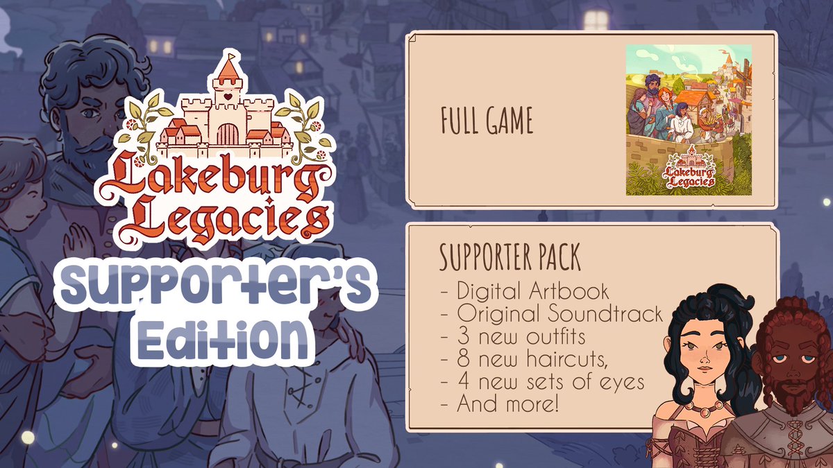 ishtar_games's tweet photo. At launch on July 20, a Supporter's Edition of Lakeburg Legacies will also be available with exclusive content ✨👑 https://t.co/qFQI0EqdAx