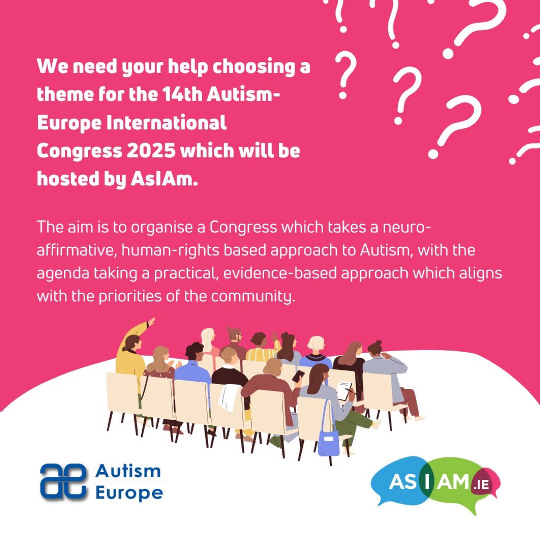 We are seeking the help of the Autism community in selecting a theme for our 14th International Congress taking place in Dublin in 2025 and hosted by our member <a href="/AsIAmIreland/">AsIAm</a> !

Click below to learn more &amp; submit your suggestions 👇👇👇

asiam.ie/themeforcongre…

#AEcongress25