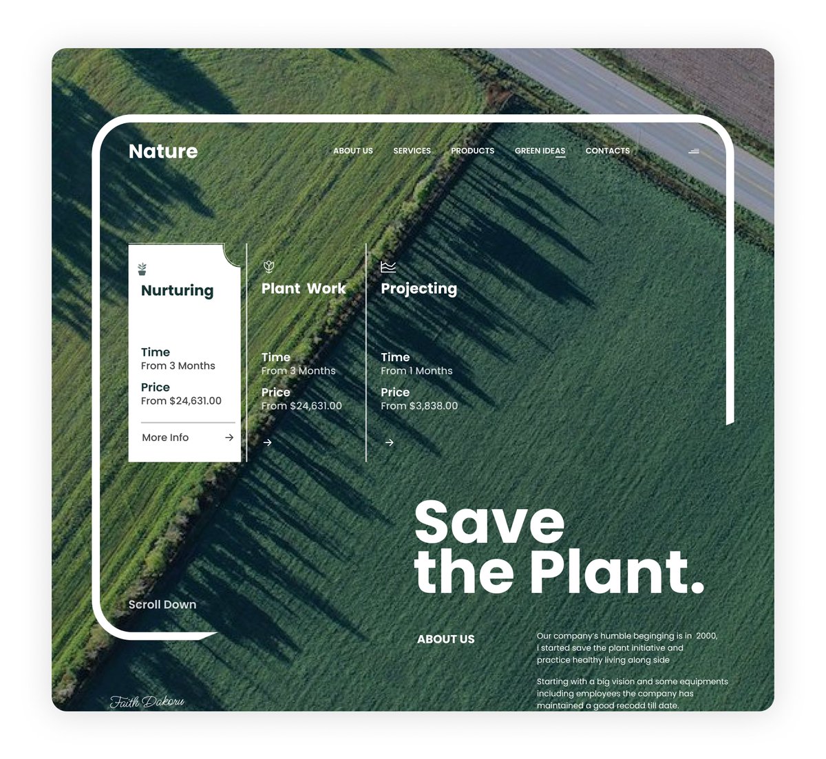 Redesign for a plant website.