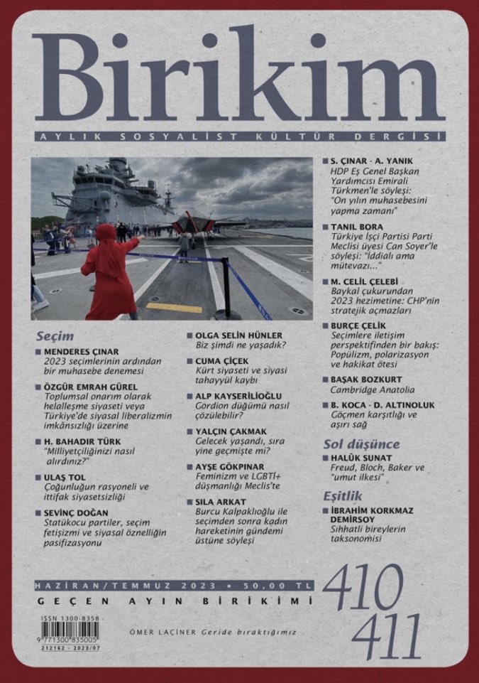 Freud, Bloch, Baker ve 'Umut İlksei', Halûk Sunat, Birikim, 410-411, Temmuz-Ağustos 2023.
