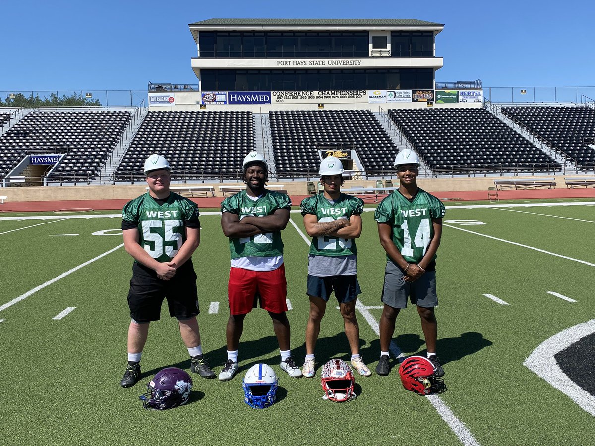 Practice 6 Hard Hats... Craig Kuhlman - OL Oakley Elijah Clarke-Boyd DL Junction City Malachi Rogers - RB Wellington Jalen Rice - LB El Dorado #WESTside @KSShrineBowl