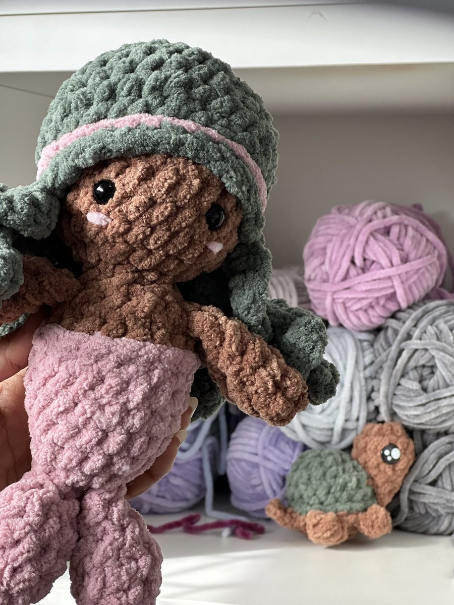 Yarnsewmade's tweet photo. I’m available now on Etsy 😃 #crochetmermaiddoll 
#crochetplushie #handmadegifts https://t.co/Hln4YWXT3L