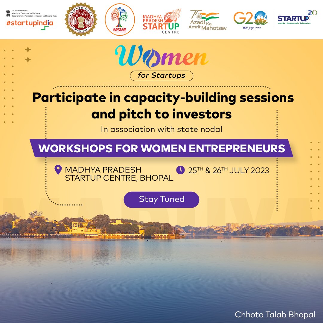 startupindia's tweet photo. Let's call out the talented women entrepreneurs of Madhya Pradesh with our upcoming workshop to give valuable insights into entrepreneurship. 

To know more, visit https://t.co/1kbeiprmkF

#StartupIndia #WomenEntreprenuers #MadhyaPradesh #WomenforStartups https://t.co/Oe2qVq6b2Q