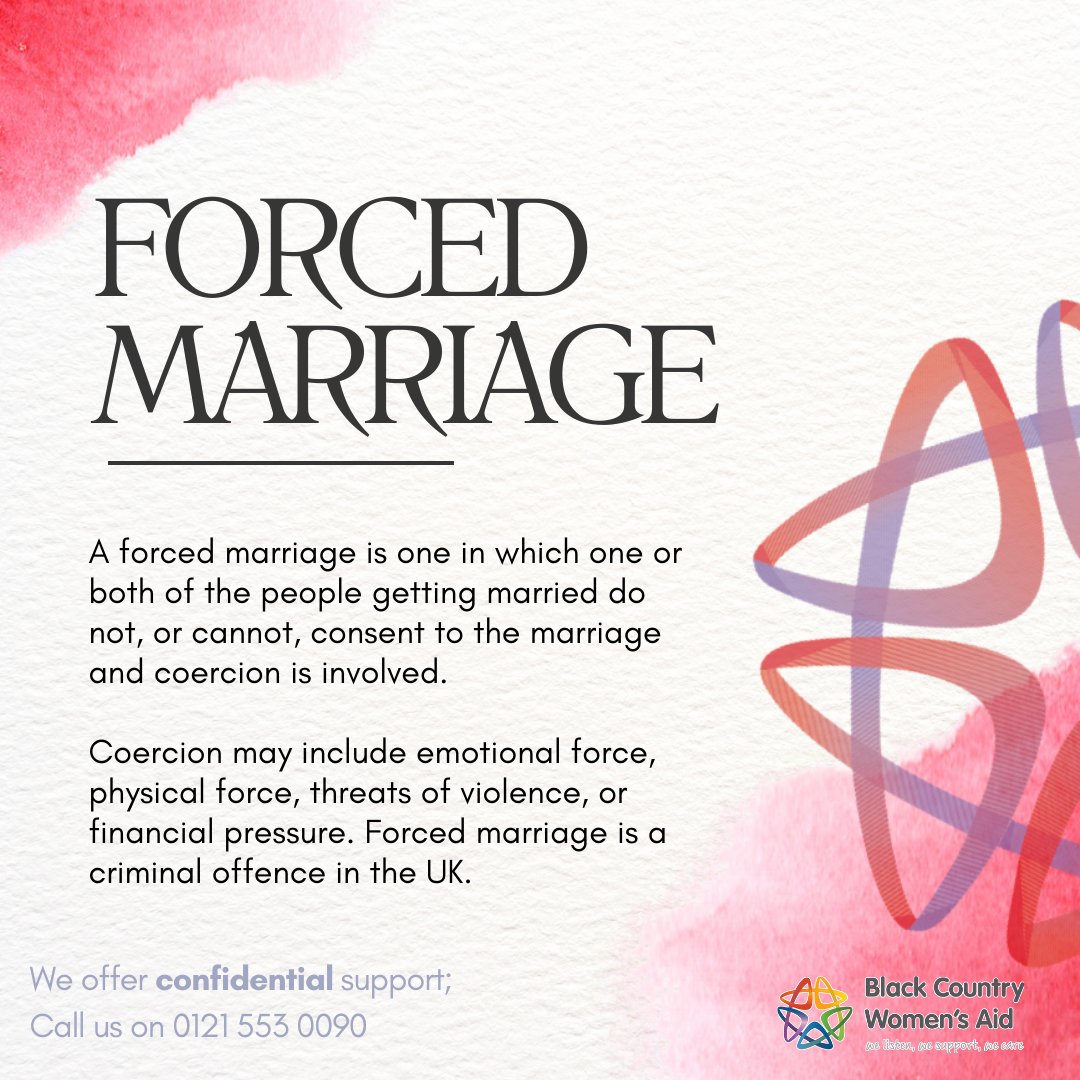 BCWomensAid's tweet photo. Black Country Women’s Aid supports people experiencing or at risk of so-called honour-based violence and forced marriage in Sandwell, Dudley and Walsall.
Head to the BCWA website to find out more: https://t.co/prHYW1Juha
#WednesdayWisdom
#NationalDayOfMemory https://t.co/GONbi7EGCh