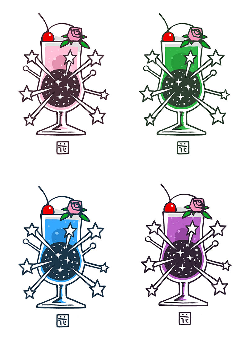 「#PortfolioDay #universe #creamsoda #sumo」|花小金井正幸＠喫茶宝石箱での個展。2023年開催予定のイラスト