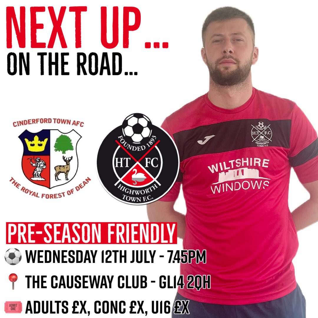 MATCHDAY…

Tonight we kick off our pre-season friendlies as we head over to <a href="/Cinderford_Town/">Cinderford Town AFC</a> 

Get along and see how Paul Braithwaite’s side is shaping up ahead of the 2023/24 <a href="/HellenicLeague/">Hellenic League</a> Season

🔴⚫️🔴⚫️

<a href="/YSswindon/">Your Sport Swindon</a> <a href="/swsportsnews/">South West Sports News</a>