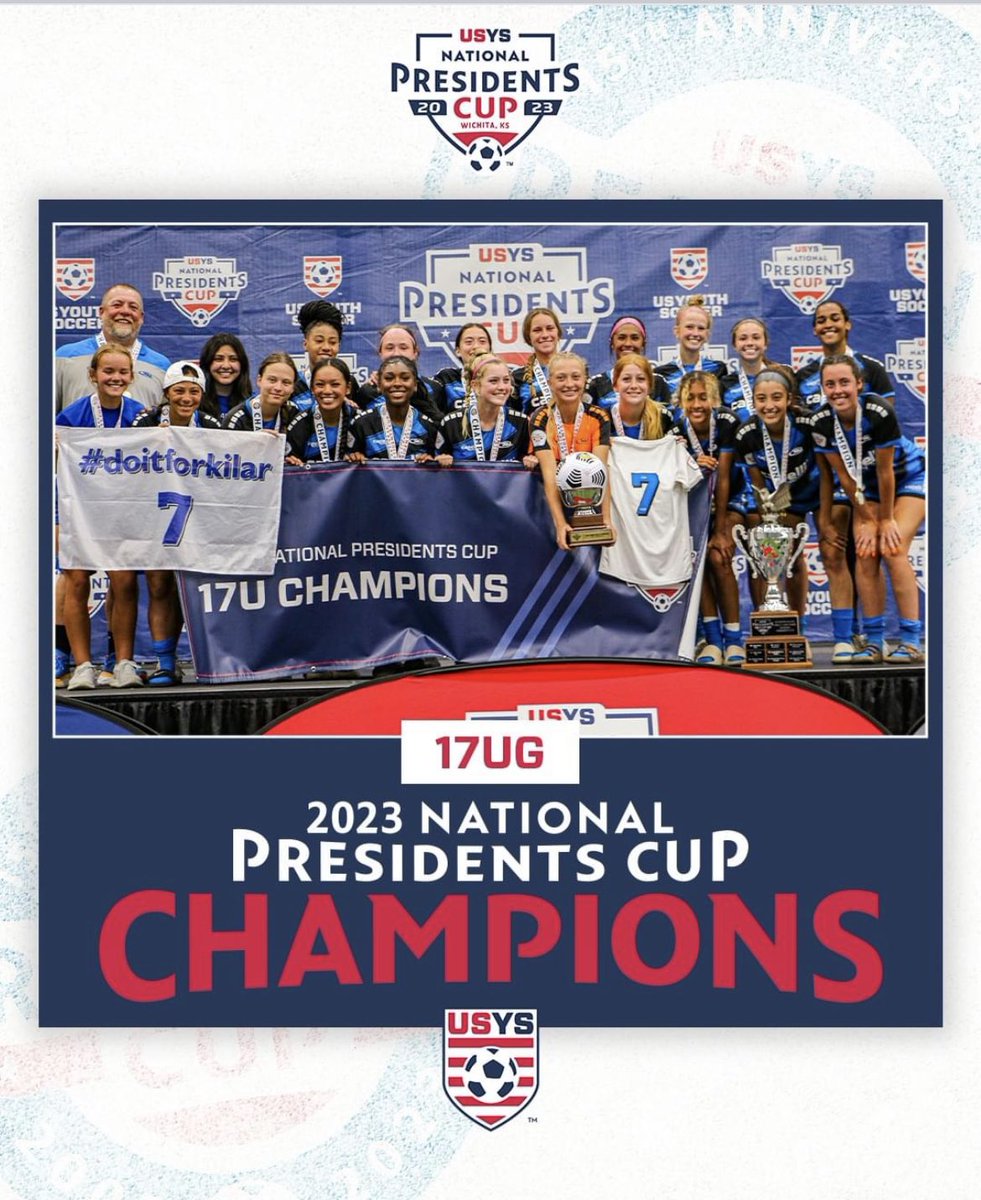 Congrats <a href="/catejohnsonn/">Cate Johnson</a>  and teammates…USYS 2023 National President Cup U17 Champions! 
#ClaimTheCup #USYS #doitforkilar #KG7 #RUID