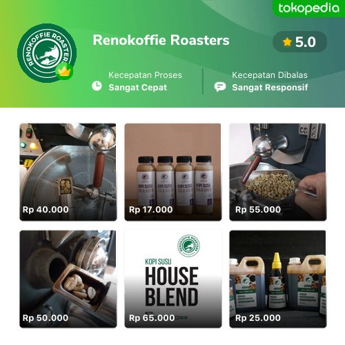 Semakin mudah belanja produk Renokoffie Roasters di Tokopedia. Cek aja, pasti ada yang kamu suka
tokopedia.link/renokoffie