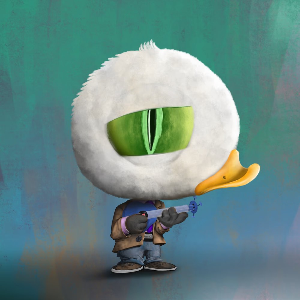 "A predatory duck entertaining the rubes with various vapors in the 2nd floor atmospheric testing lab"