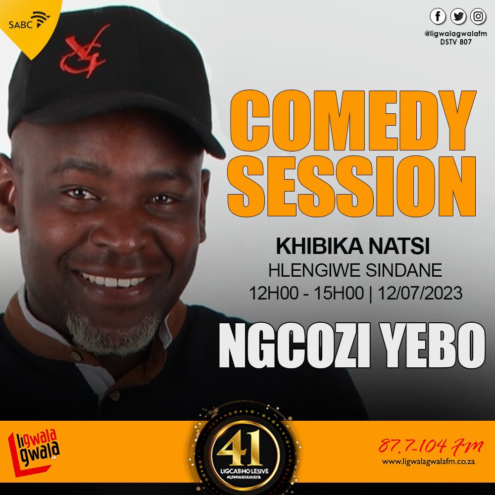 ligwalagwalaFM's tweet photo. #ComedySession on #KhibikaNatsi | 12H00-15H00 | 🎙️: Hlengiwe Sindane on #LigwalagwalaFM #LFMWayawaya https://t.co/rvh4Ym5NIn