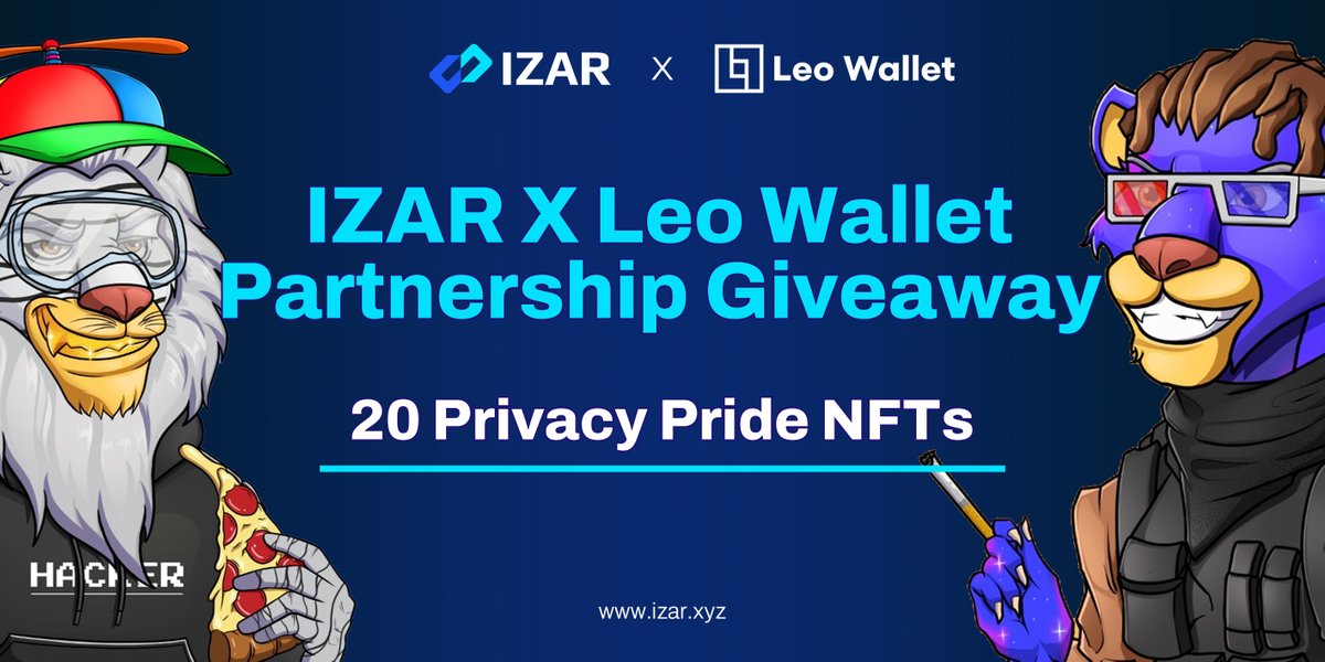 IZAR | Genesis Testnet (@izar_protocol) on Twitter photo 🚀We have teamed up with <a href="/theLeoWallet/">Leo Wallet</a> for an electrifying partnership!
🎁20 #Whitelist #Giveaway to Privacy Pride #NFTs
📅 Jul 12 - Jul 17
👇Don't forget to RT, ❤️ & tags, finish all the tasks to secure your chance! #Aleo #IZAR
taskon.xyz/campaign/detai… 🚀We have teamed up with <a href="/theLeoWallet/">Leo Wallet</a> for an electrifying partnership!
🎁20 #Whitelist #Giveaway to Privacy Pride #NFTs
📅 Jul 12 - Jul 17
👇Don't forget to RT, ❤️ & tags, finish all the tasks to secure your chance! #Aleo #IZAR
taskon.xyz/campaign/detai…