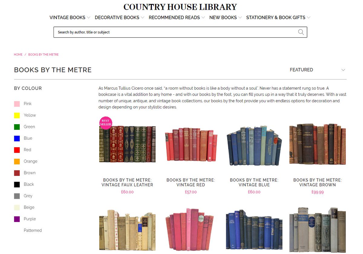 the first time I heard about that, I thought it was a brilliant joke - it's not: you can buy books by the meter, in different colours to match your interior design 😤