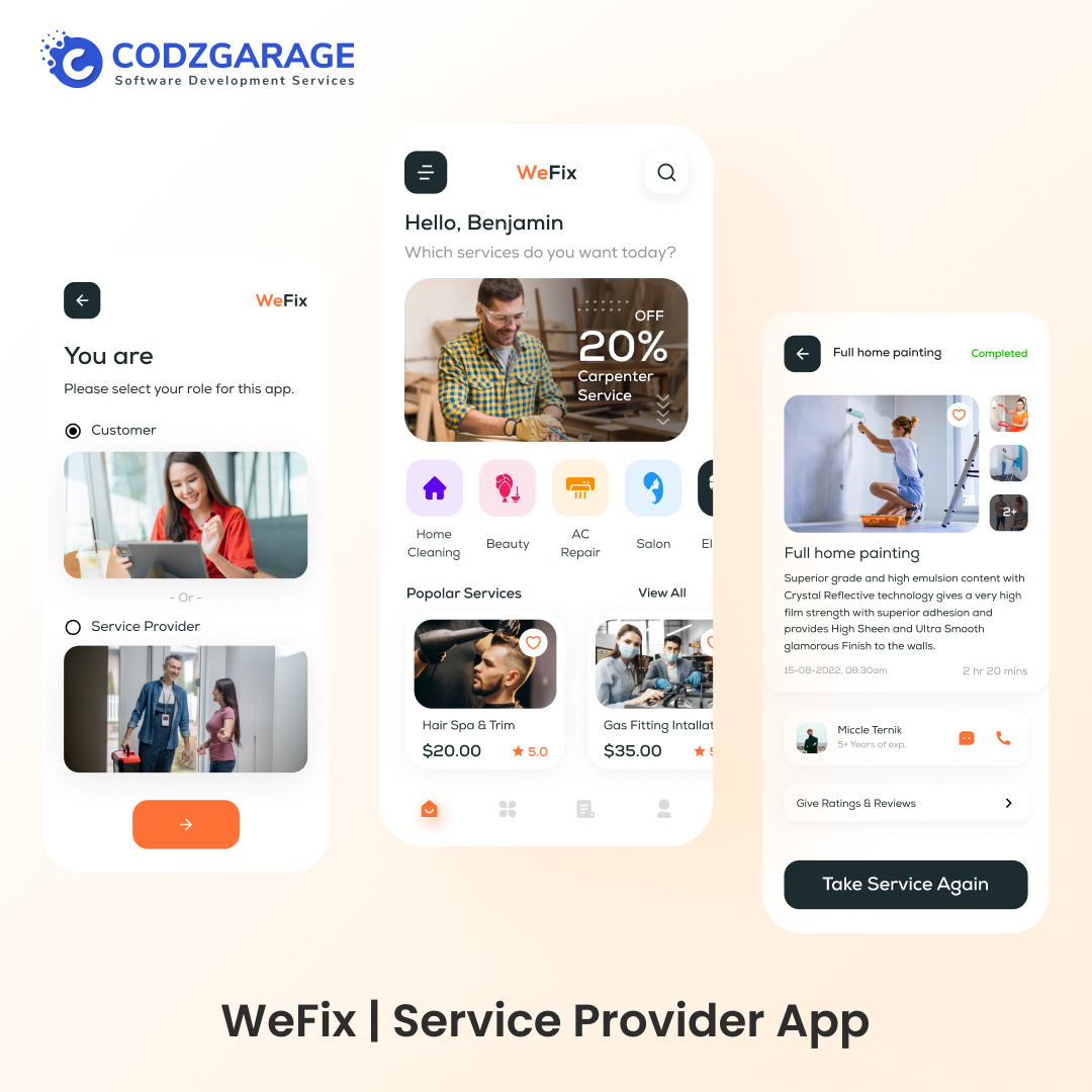 Codzgarage's tweet photo. #WeFix fixes everything related to common and day-to-day issues, we at #Codzgarage fix challenges pertaining to software development and migrations. We did it for WeFix too. Let’s take a look at the feature-rich #application that helped our client build.

https://t.co/1p6Ep3PPRR https://t.co/c2CKAR8sVe