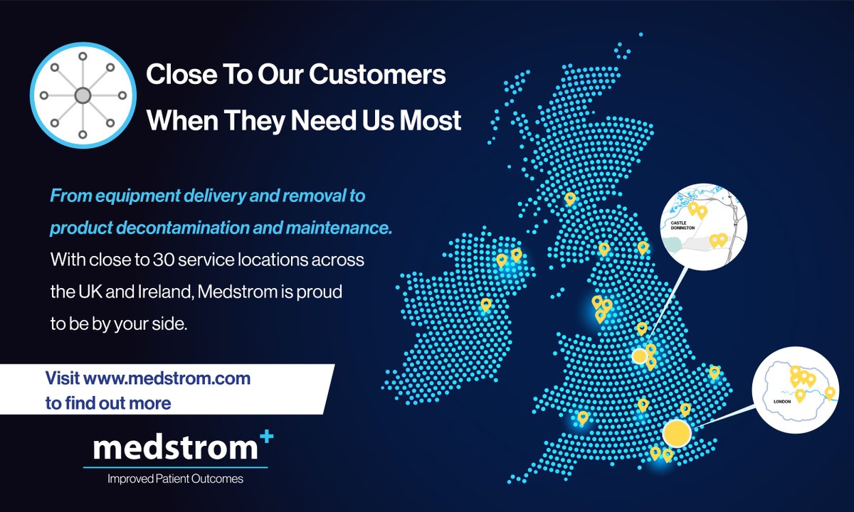 MedstromUK's tweet photo. With close to 30 service locations nationwide, Medstrom is proud to be there when you need us most 🤝🚛
Discover how our unrivalled #servicenetwork is instrumental in our objective to deliver #improvedpatientoutcomes 💙 https://t.co/daAQ24swxe
#MedstromDifference #TrustMedstrom https://t.co/hh32a7NTVz
