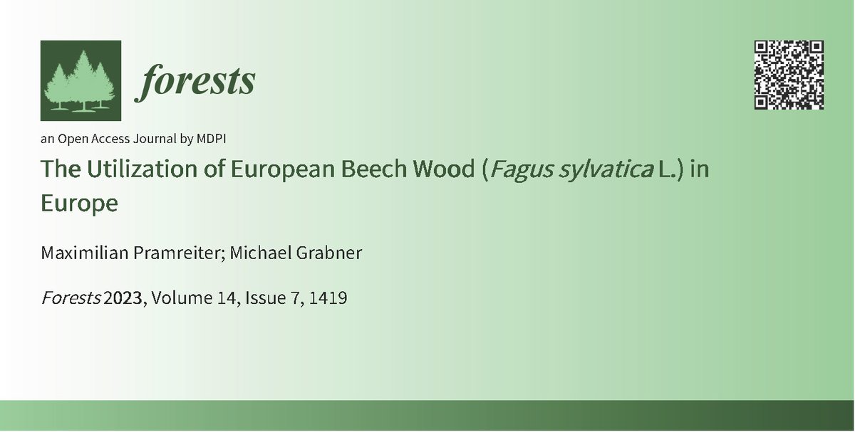 New article about the historical and modern utilization of European beech wood in Europe. Published in Forests (<a href="/MDPIOpenAccess/">MDPI</a>)

<a href="/BOKUvienna/">BOKU University</a>