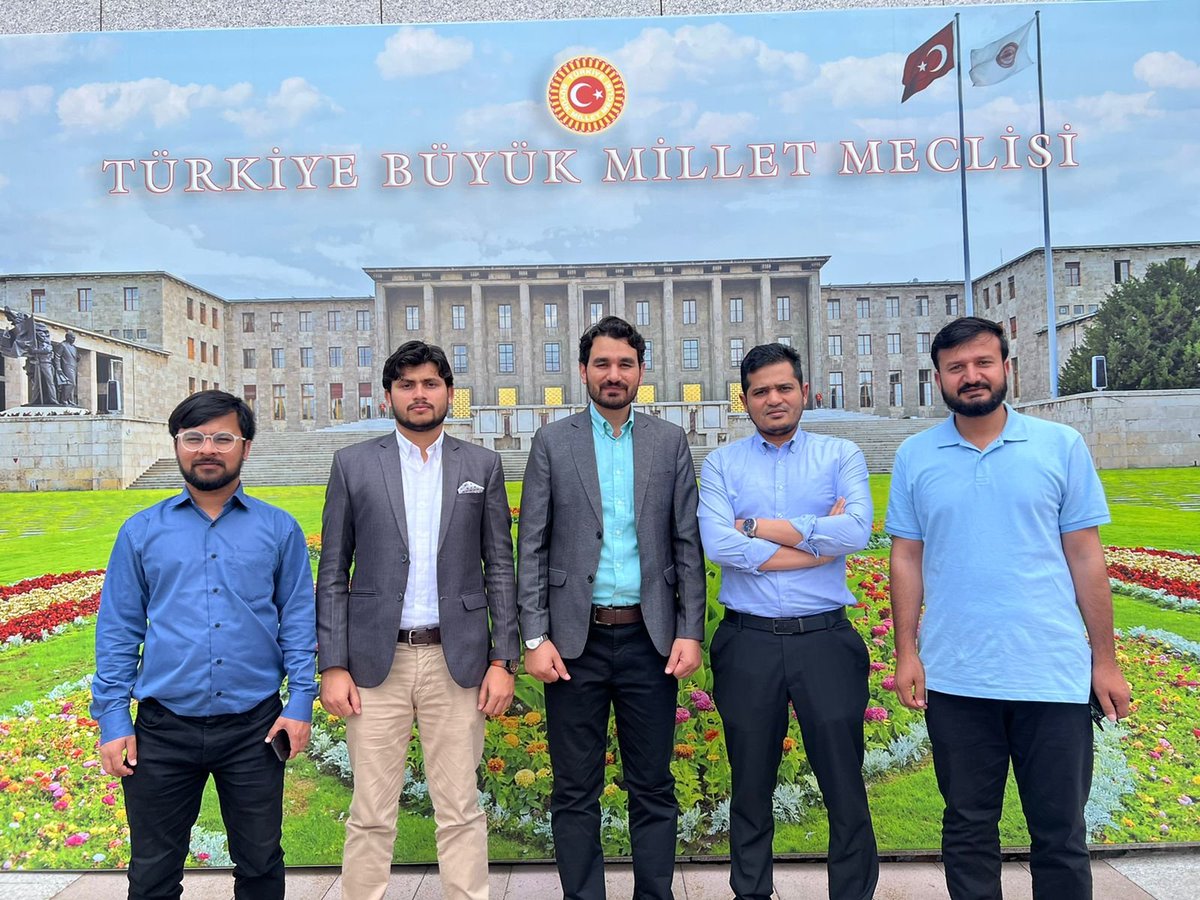 JamiatPK's tweet photo. On the invitation of the MP &amp; Vice President of Yeniden Refah Partisi Türkiye, Prof Dr. @DoganBekin , @PresidentIJT ,along with his delegation, visited the Grand National Parliament of 🇹🇷, while discussing several matters of mutual interest with him. https://t.co/Qjgz8HhqOO
