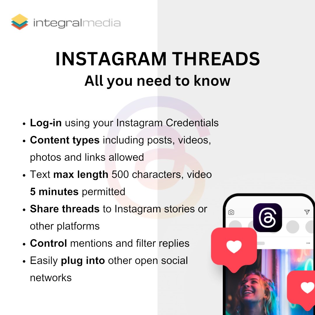 integralmedias's tweet photo. Instagram Threads is designed to expand creative possibilities beyond photos and videos. Thread users will have the option to transfer content and interact with people on other compatible apps effortlessly. #NewAppAlert #Threads #TextSharing https://t.co/PHsfbqgaHb
