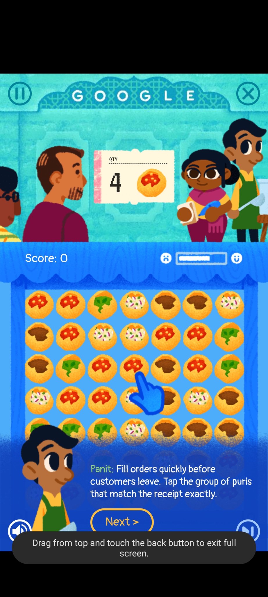 Google Doodle Game Celebrates Pani Puri