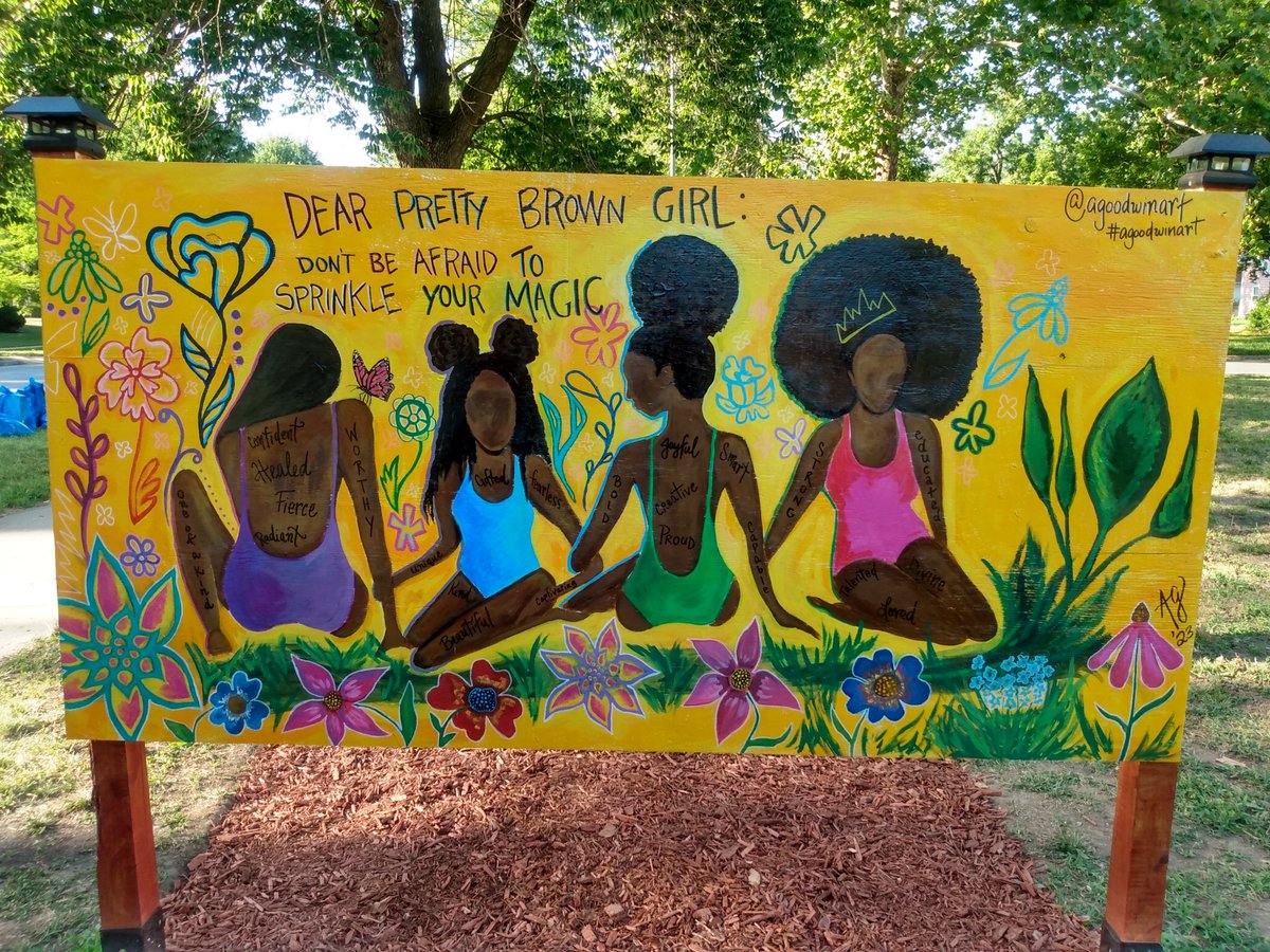 blacklit01's tweet photo. This image is of a public art painting by https://t.co/FtLXQn32LJ. This represents my brand Black Writing Project because I celebrate Black girls and women through writing and the arts.  Follow me on IG: https://t.co/rDhX1nwuVZ
#MCO335 https://t.co/HyrlUb8XIW